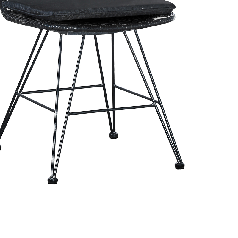 Καρέκλα κήπου Naoki pakoworld με μαξιλάρι pe μαύρο-μέταλλο μαύρο πόδι 44x58x82εκ - Image 5