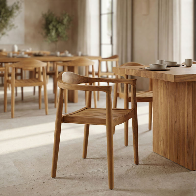 Πολυθρόνα Ganny pakoworld teak ξύλο σε φυσική απόχρωση 59x56x71εκ - Image 2