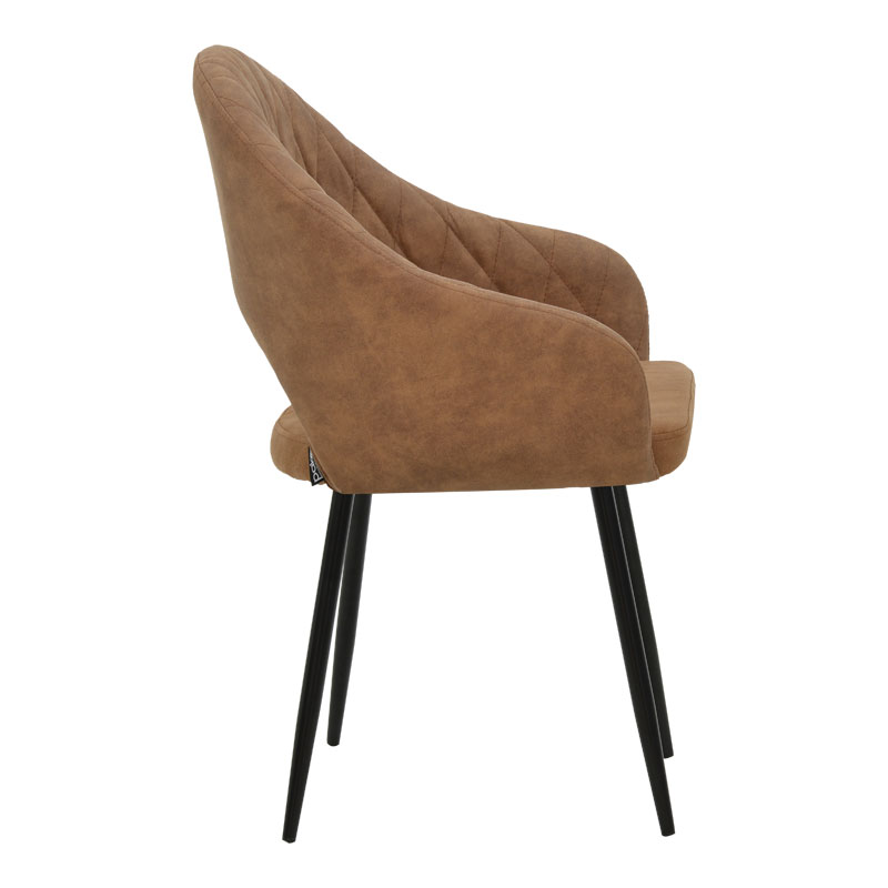 Πολυθρόνα Macie pakoworld ύφασμα καφέ antique-μαύρο 58x50x85εκ - Image 3