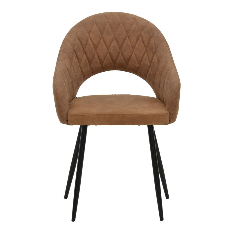 Πολυθρόνα Macie pakoworld ύφασμα καφέ antique-μαύρο 58x50x85εκ - Image 4