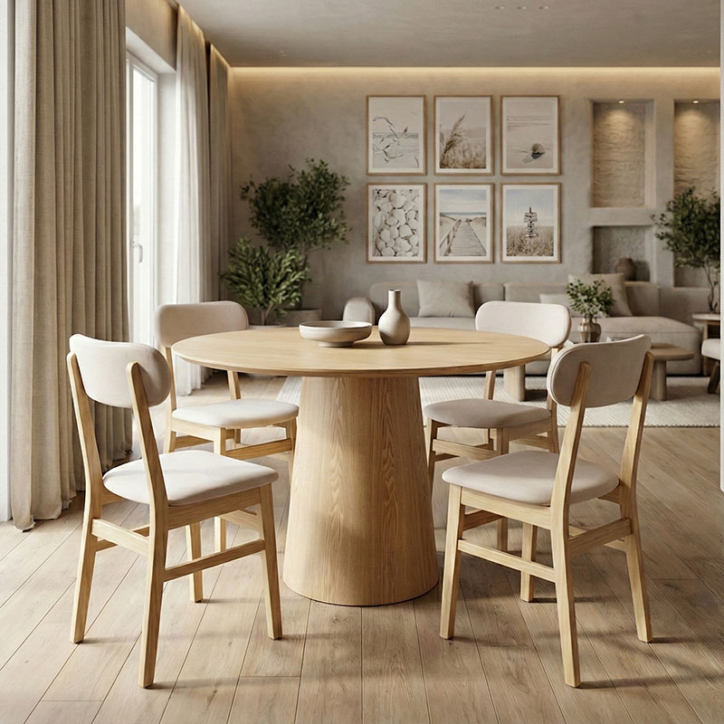Tραπέζι Donda pakoworld mdf sonoma Φ100x76εκ - Image 2
