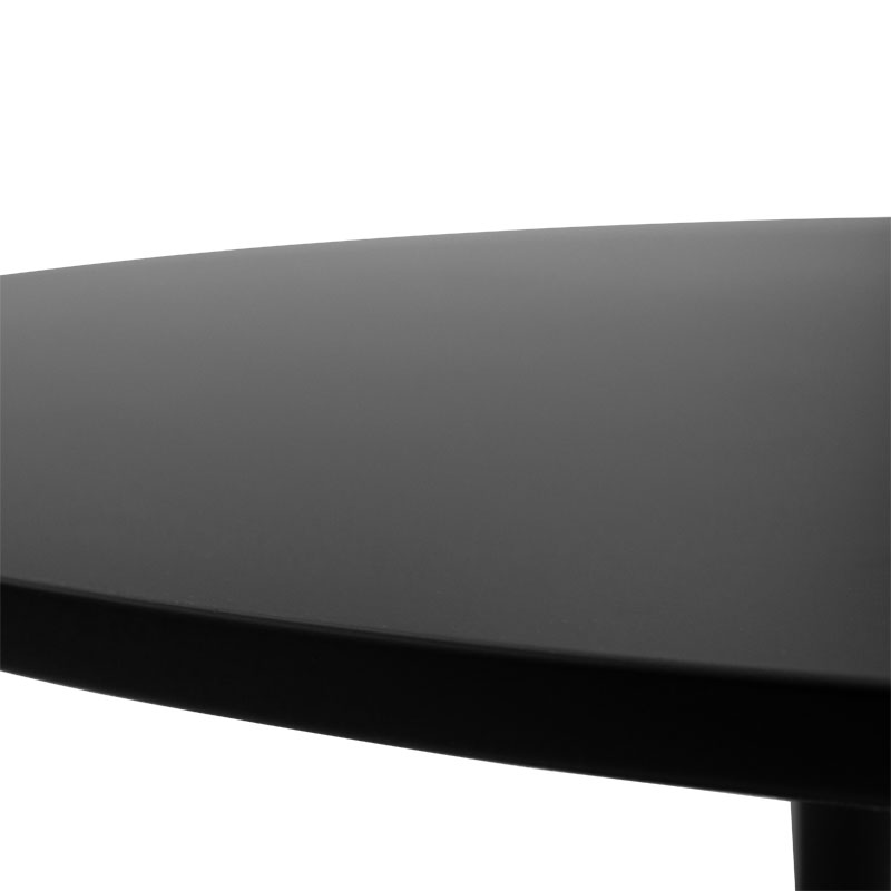 Tραπέζι Balou pakoworld mdf σε μαύρη απόχρωση Φ100x73εκ - Image 3