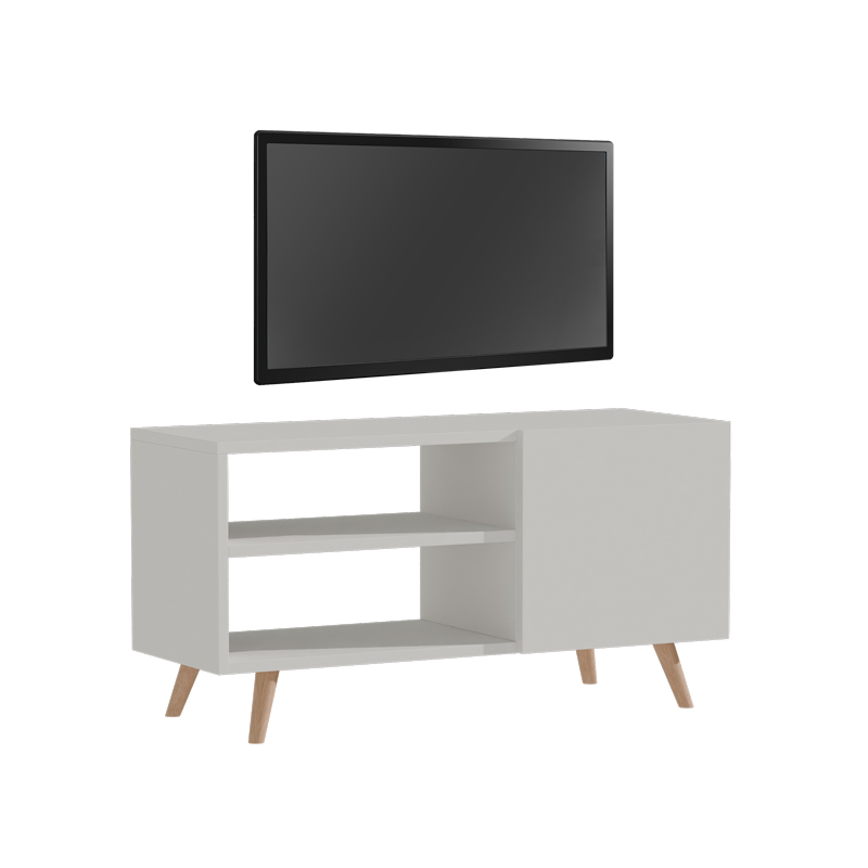 Έπιπλο τηλεόρασης Orianne pakoworld μελαμίνης λευκό-φυσικό 90x32x46εκ - Image 2
