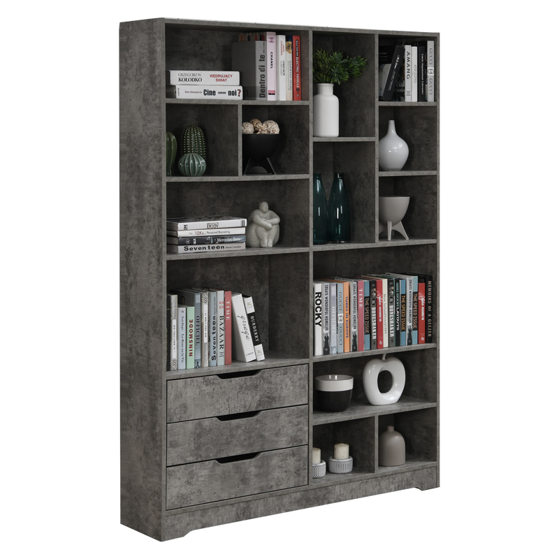 Βιβλιοθήκη Lucinda pakoworld γκρι oak 120x29.8x180.5εκ - Image 2