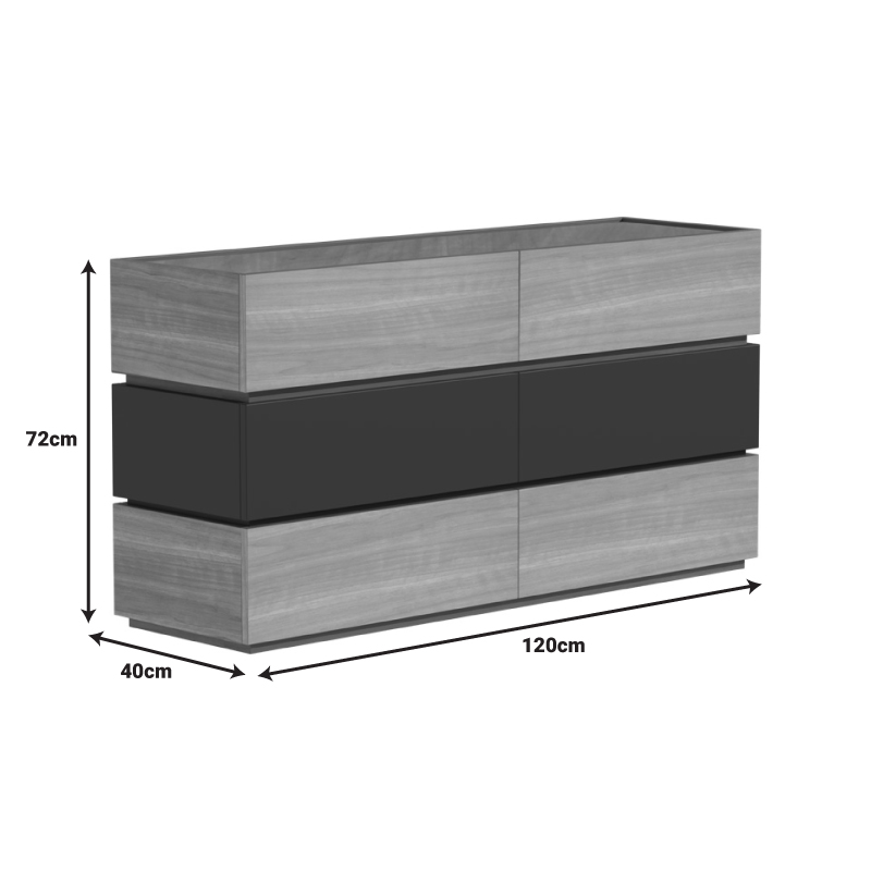 Συρταριέρα Sonlen pakoworld mdf σε ανθρακί-sonoma απόχρωση 120x40x72εκ - Image 3
