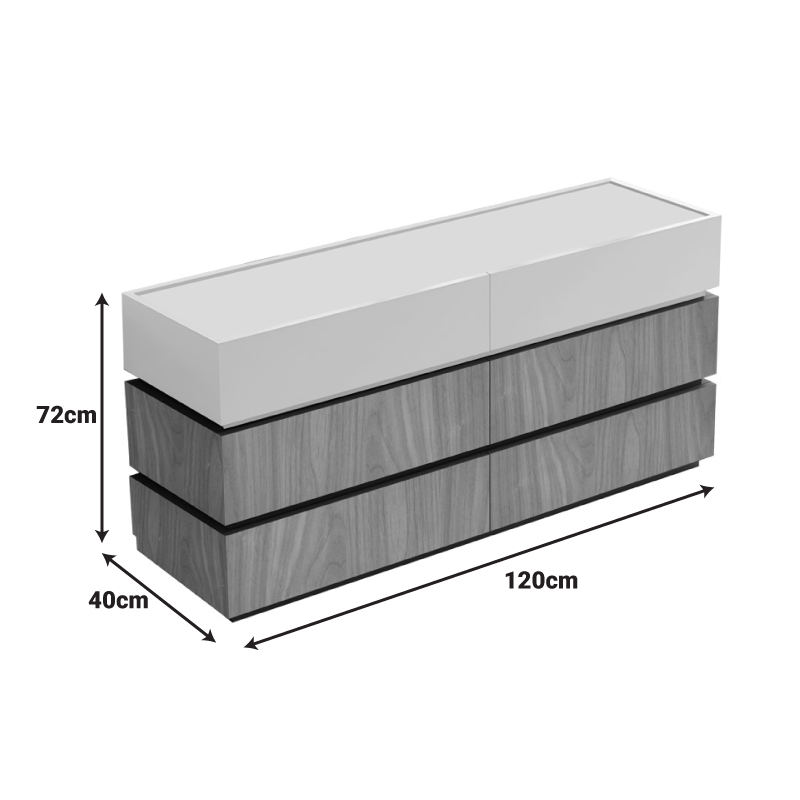 Συρταριέρα Sonlen pakoworld mdf σε καρυδί-μπεζ απόχρωση 120x40x72εκ - Image 4