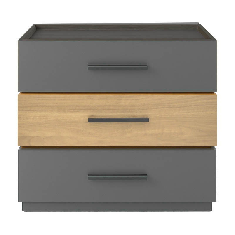 Κομοδίνο Sonlen pakoworld mdf σε sonoma-ανθρακί απόχρωση 60x40x66εκ - Image 2
