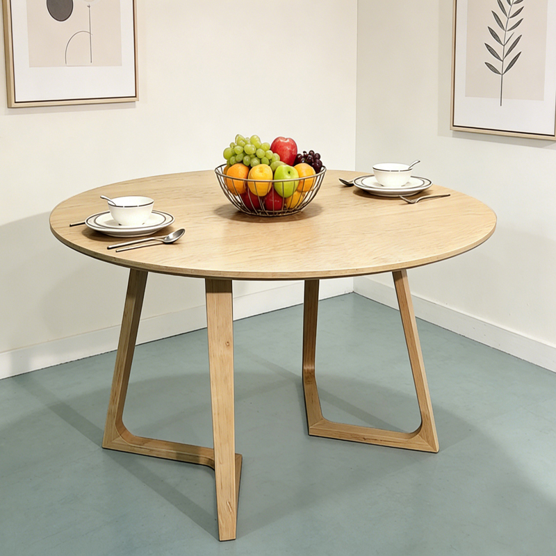 Τραπέζι Sedria pakoworld mdf σε φυσική απόχρωση Φ120x75εκ - Image 2