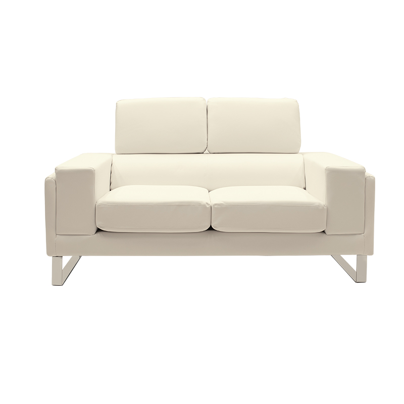 Καναπές Shea pakoworld 2θέσιος PU ivory-inox 158x80x87εκ - Image 3