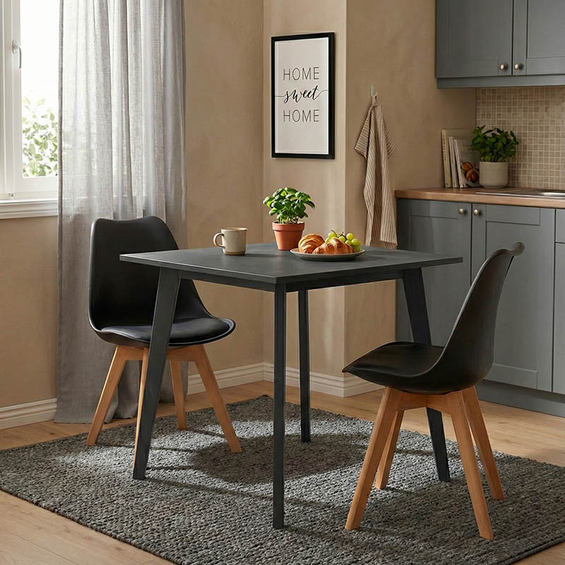 Τραπέζι Benson pakoworld MDF σε rustic grey απόχρωση 80x80x75εκ - Image 2