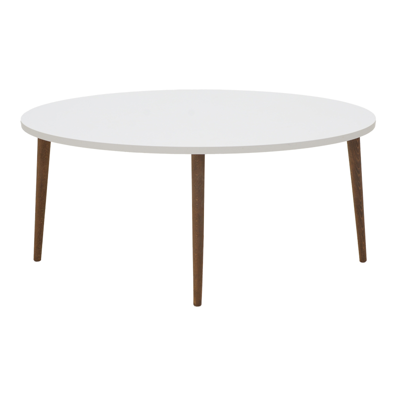 Τραπέζι σαλονιού Barton pakoworld λευκό-καφέ 90x45x40εκ - Image 3