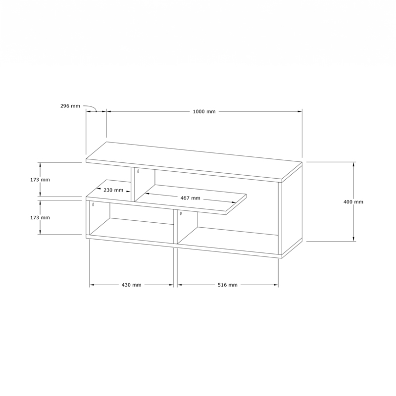 Έπιπλο τηλεόρασης Waldo pakoworld φυσικό μελαμίνης 100x29,5x40εκ - Image 4