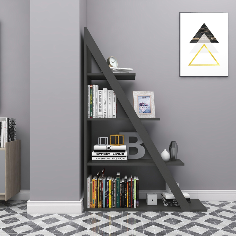 Βιβλιοθήκη Quina pakoworld σε ανθρακί απόχρωση 100x30x150εκ - Image 3