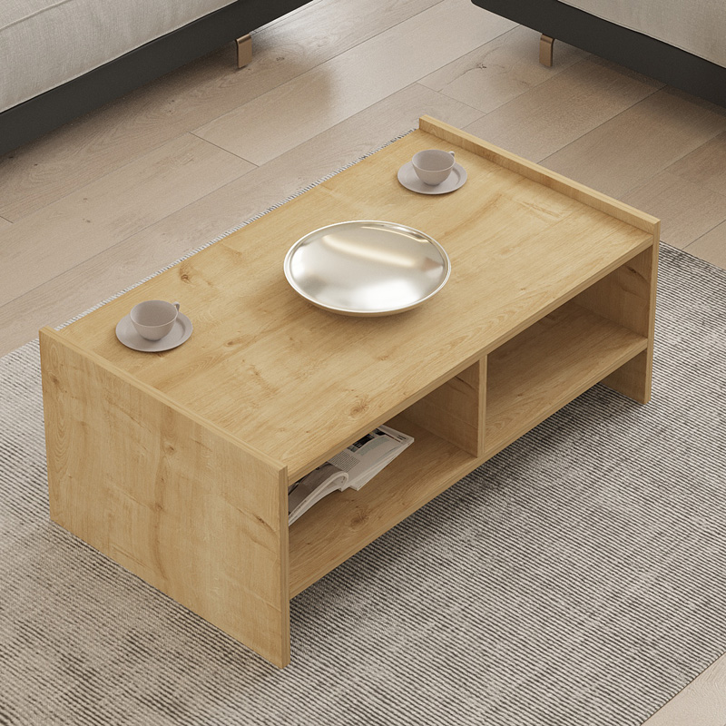 Τραπέζι σαλονιού Tiena pakoworld σε oak απόχρωση 90x50x35εκ - Image 3