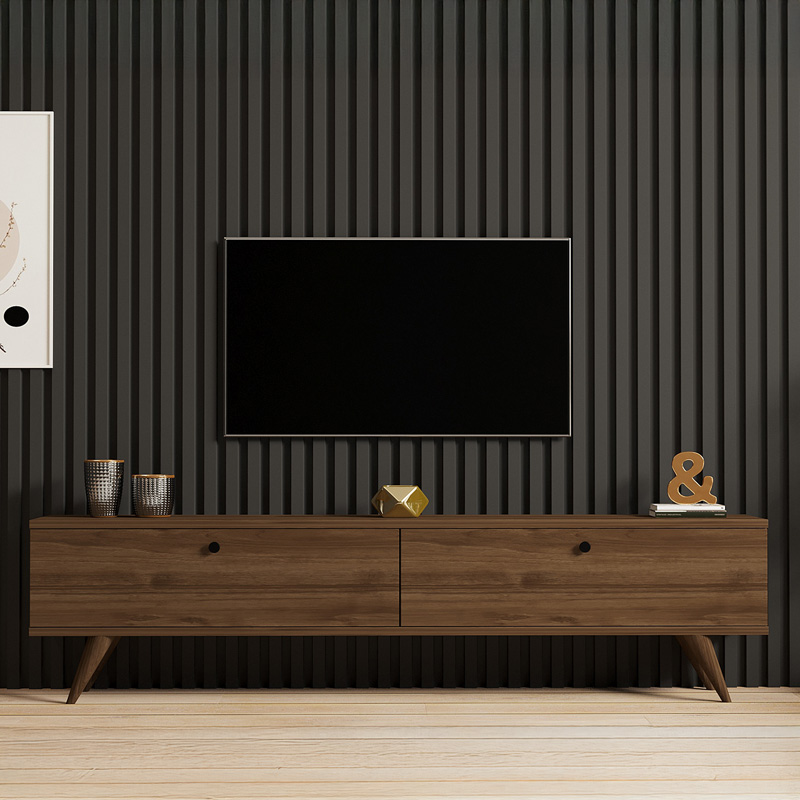 Έπιπλο τηλεόρασης Jate pakoworld σε καρυδί απόχρωση 160x25x40εκ - Image 4