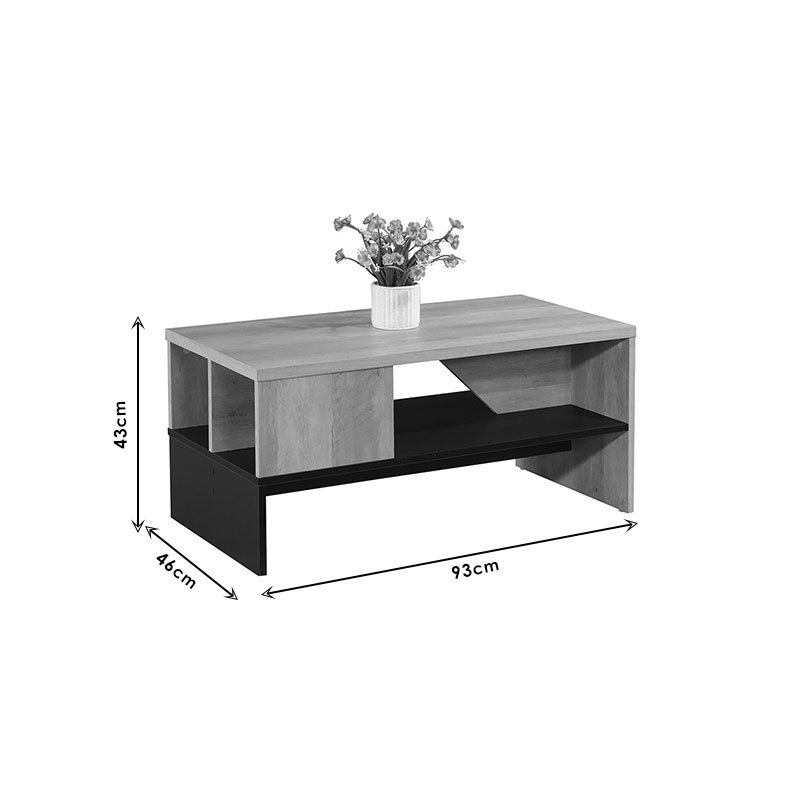 Τραπέζι σαλονιού Naya pakoworld sonoma-ανθρακί 93x46x43εκ - Image 4