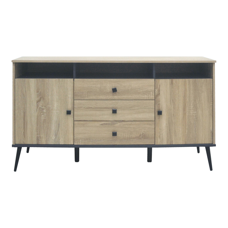 Μπουφές Zezan pakoworld σε sonoma-ανθρακί απόχρωση 140.5x41.5x80εκ - Image 4