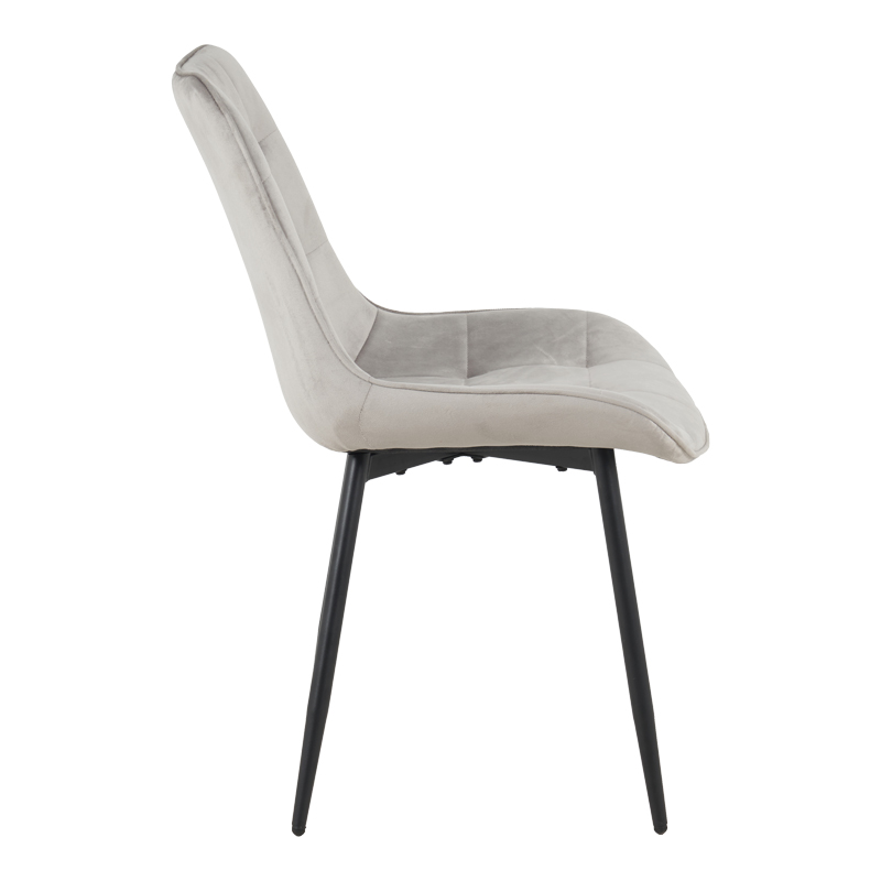 Καρέκλα Berne pakoworld βελούδο σε γκρί απόχρωση 53x62x84εκ - Image 3