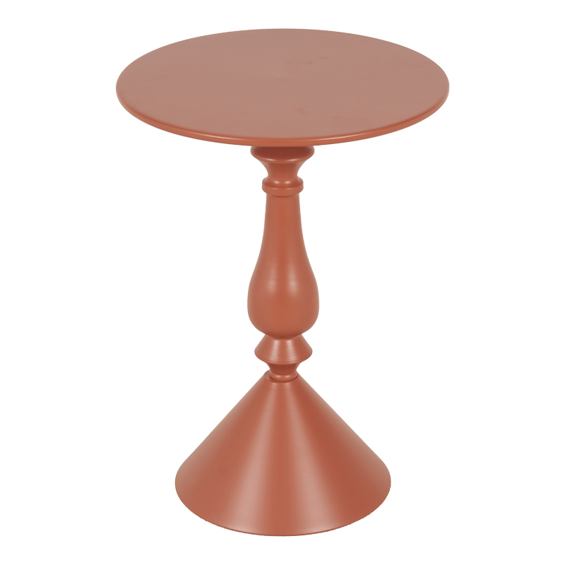 Βοηθητικό τραπέζι Lalou pakoworld μέταλλο σε απόχρωση terracotta Φ40x55εκ - Image 3