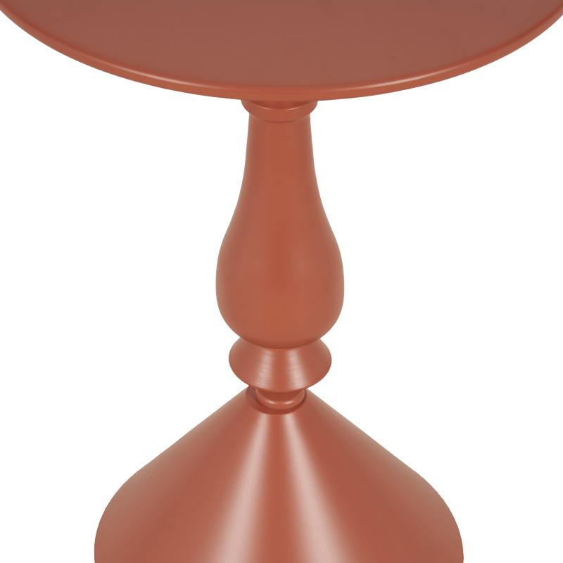 Βοηθητικό τραπέζι Lalou pakoworld μέταλλο σε απόχρωση terracotta Φ40x55εκ - Image 4