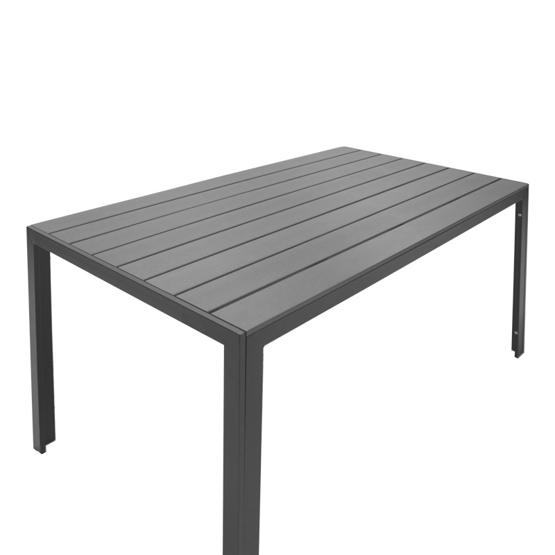 Τραπέζι Nares pakoworld αλουμίνιο ανθρακί-plywood γκρι 140x80x72.5εκ - Image 3