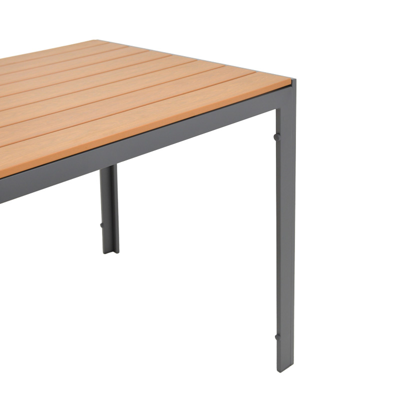 Τραπέζι Nares pakoworld αλουμίνιο ανθρακί-plywood φυσικό 140x80x72.5εκ - Image 4