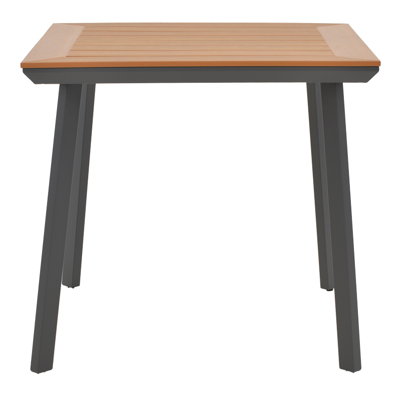 Τραπέζι Synergy pakoworld αλουμίνιο ανθρακί-plywood φυσικό 80x80x74εκ - Image 2