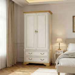 Ντουλάπα Jaden pakoworld δίφυλλη golden oak-λευκό antique 101x62x197