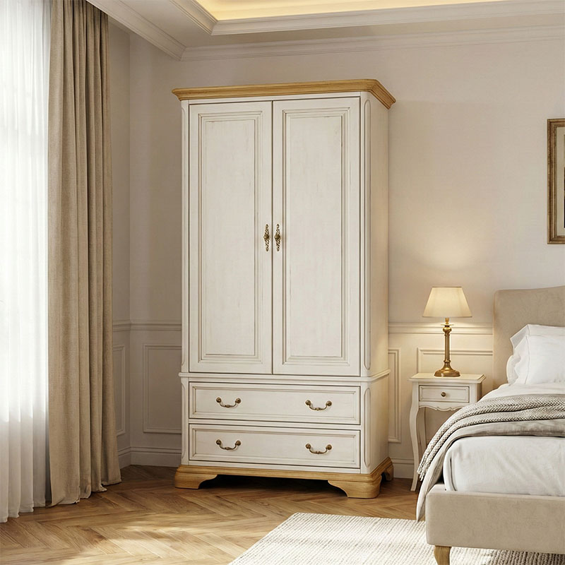 Ντουλάπα Jaden pakoworld δίφυλλη golden oak-λευκό antique 101x62x197