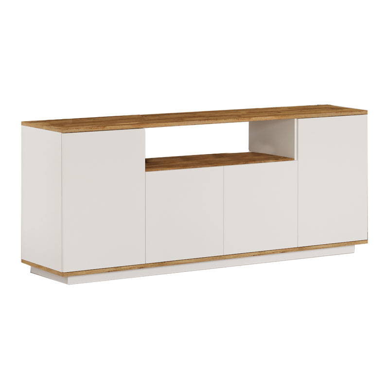 Μπουφές Placefol pakoworld μελαμίνης λευκό-φυσικό 180x44.5x75εκ - Image 2