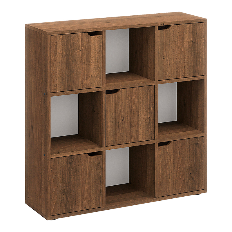 Βιβλιοθήκη Bookel pakoworld σε καρυδί απόχρωση 88.5x27.5x89.3εκ - Image 2