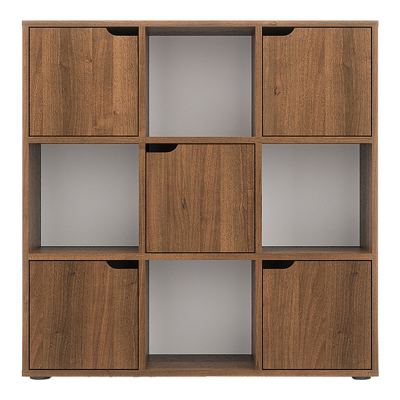 Βιβλιοθήκη Bookel pakoworld σε καρυδί απόχρωση 88.5x27.5x89.3εκ - Image 3