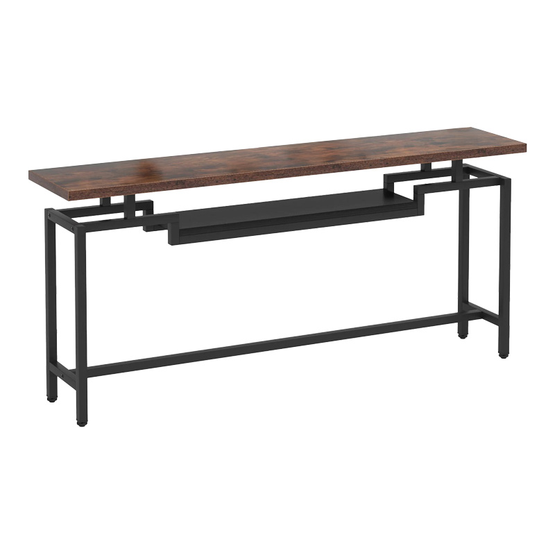 Κονσόλα Onole pakoworld σε καρυδί - μαύρο μέταλλο 180x35x82εκ - Image 2