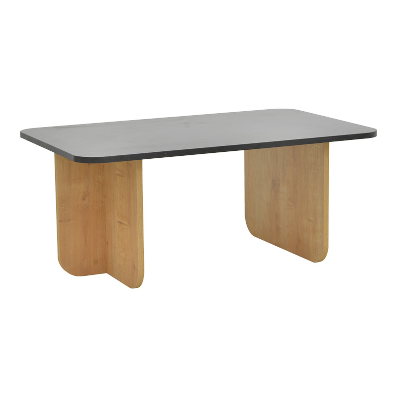 Τραπέζι Beca pakoworld σε oak-μαύρο απόχρωση 100x60x42εκ - Image 2