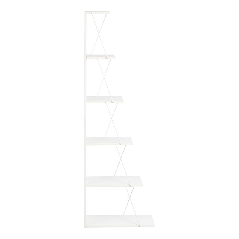 Βιβλιοθήκη mini Tars pakoworld λευκό 50x22x150εκ - Image 3