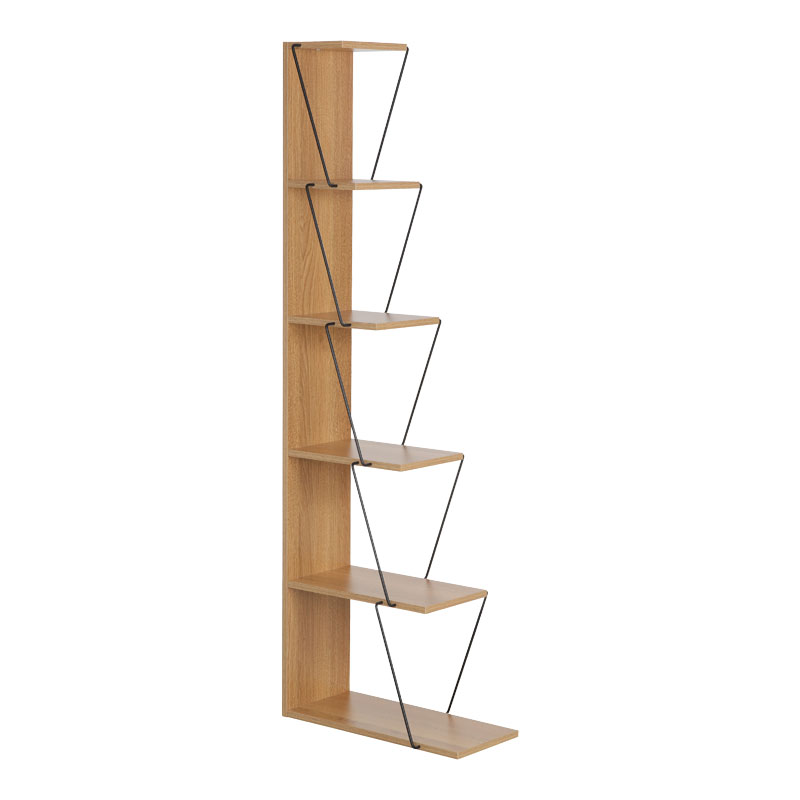 Βιβλιοθήκη mini Tars pakoworld sonoma-μαύρο 100x22x150εκ - Image 3