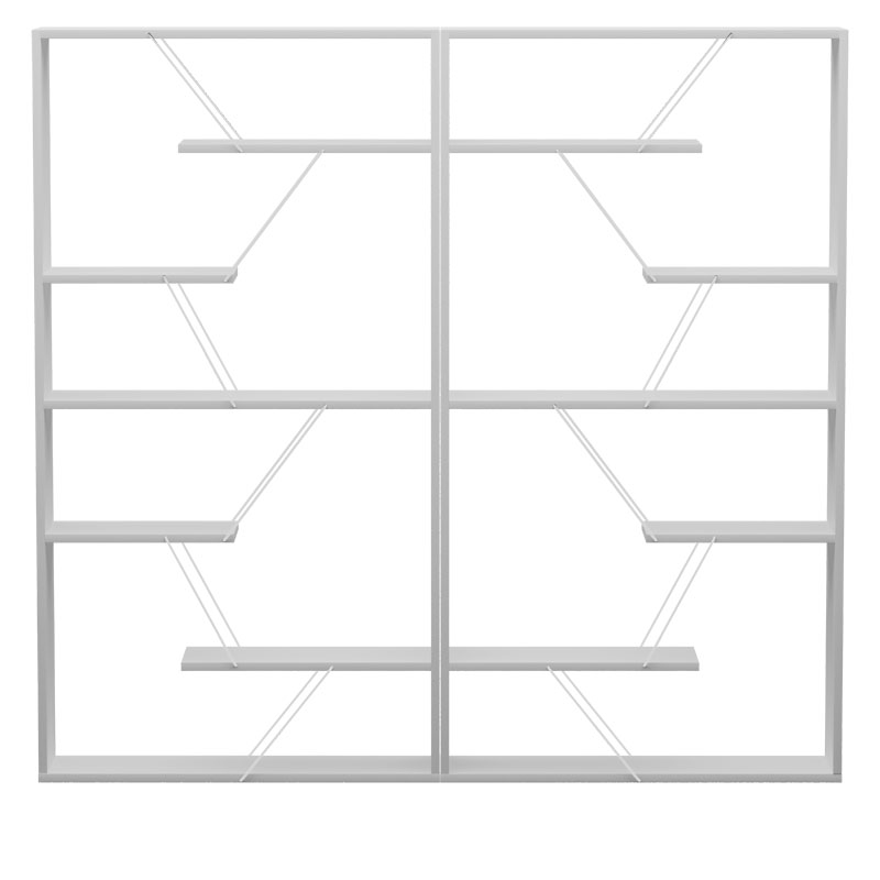 Βιβλιοθήκη Tars pakoworld γκρι-λευκό 168x24x157εκ - Image 2