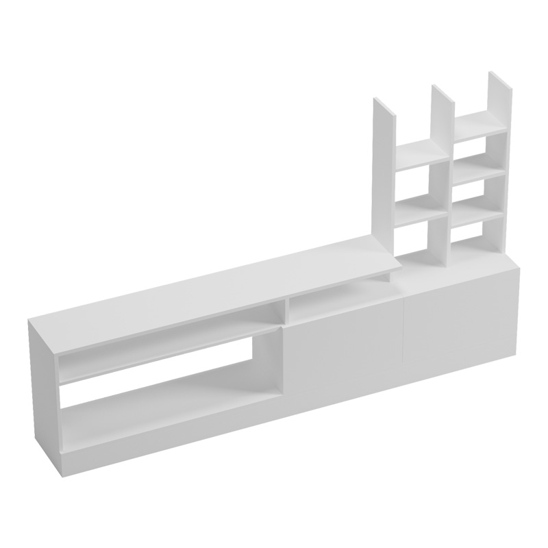 Σύνθετο σαλονιού Seruno pakoworld λευκό 170x25x100εκ - Image 3
