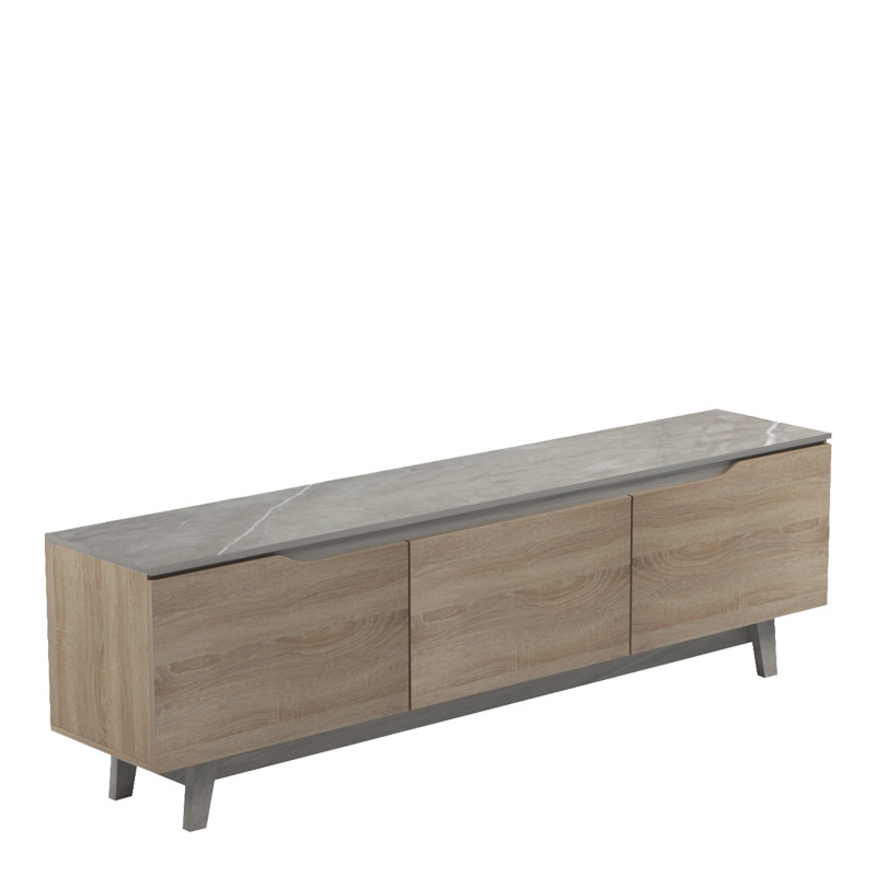 Έπιπλο τηλεόρασης Kasandra pakoworld μπεζ μαρμάρου-sonoma 180x35x48.5εκ - Image 3