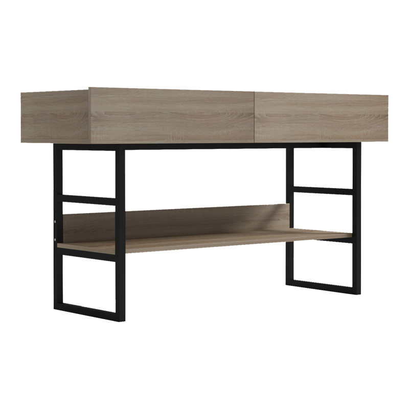 Κονσόλα Vien pakoworld σε sonoma-μαύρη απόχρωση 139x43x75.5εκ - Image 3