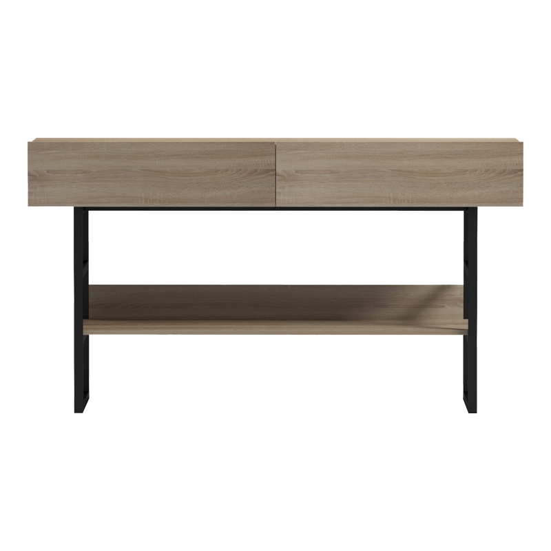 Κονσόλα Vien pakoworld σε sonoma-μαύρη απόχρωση 139x43x75.5εκ - Image 4