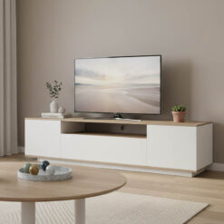 Έπιπλο τηλεόρασης Winey pakoworld σε sonoma-λευκή απόχρωση 180x44.5x44.5εκ