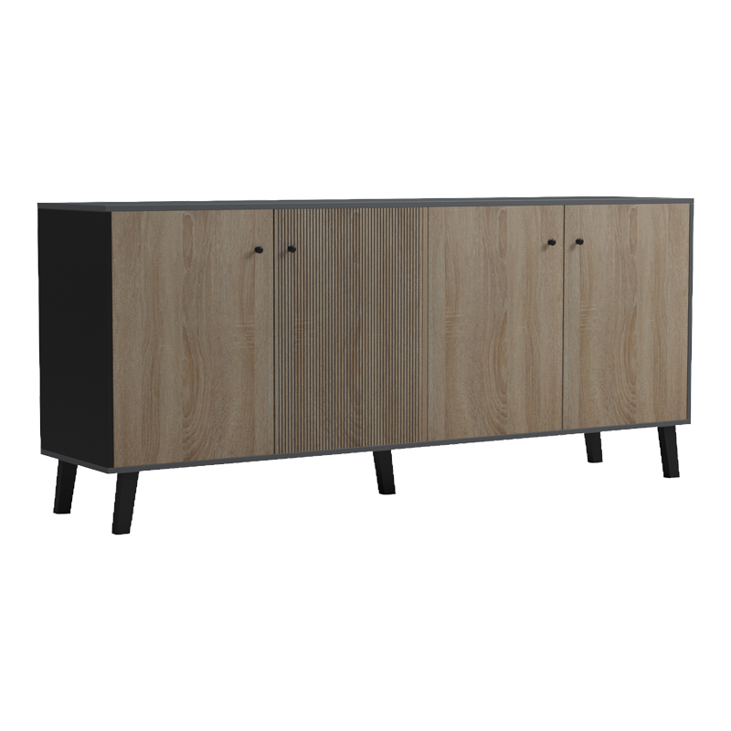 Μπουφές Tuscany pakoworld sonoma-ανθρακί 180x40x78.6εκ - Image 3