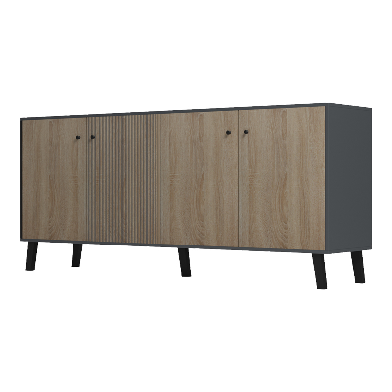 Μπουφές Tuscany pakoworld sonoma-ανθρακί 180x40x78.6εκ - Image 4