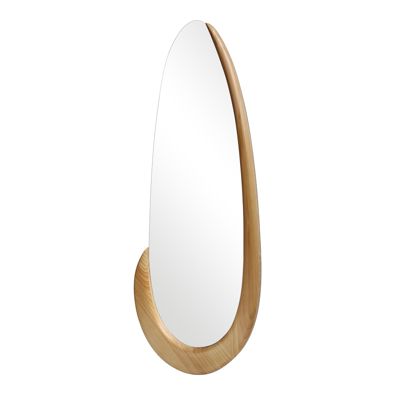 Καθρέπτης οβάλ Marly pakoworld mdf σε φυσική απόχρωση 50.5x4x127εκ - Image 3