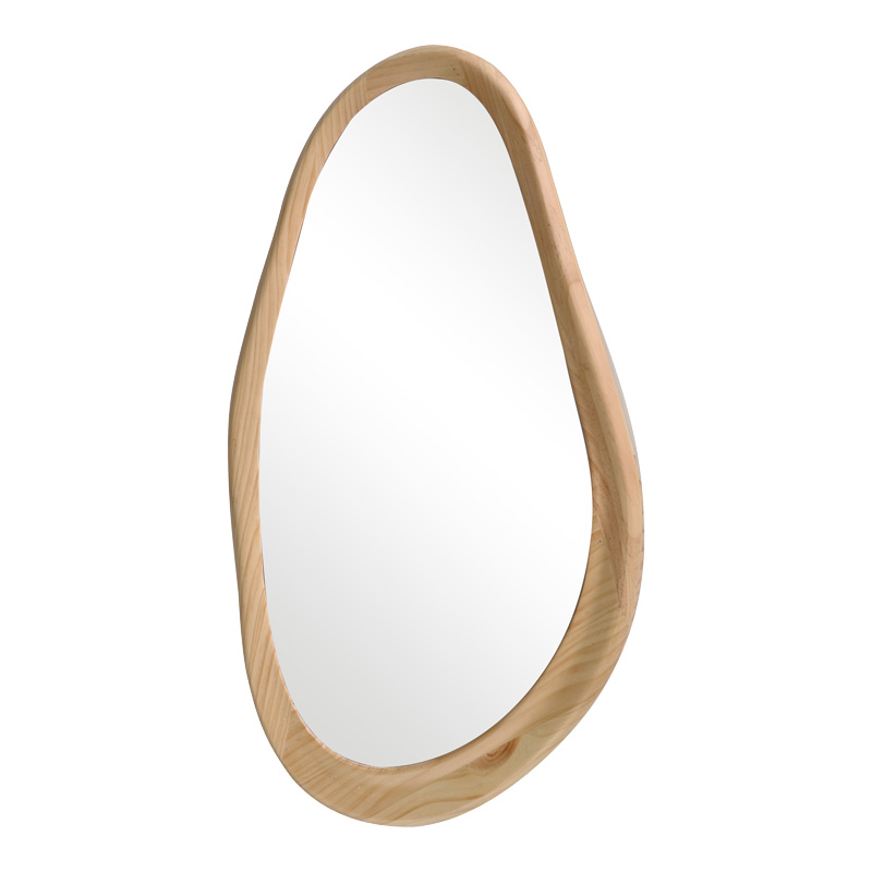 Καθρέπτης οβάλ Baloa pakoworld mdf σε φυσική απόχρωση 44x4x80εκ - Image 3