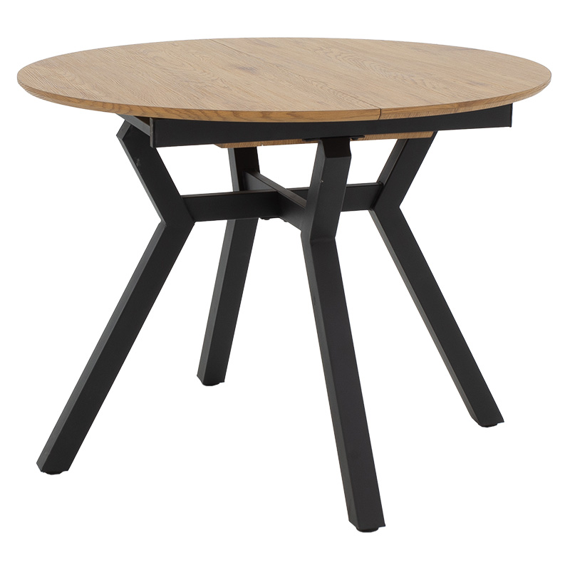 Tραπέζι Frances pakoworld επεκτεινόμενο MDF sonoma-μαύρο 100-140x100x75εκ - Image 2