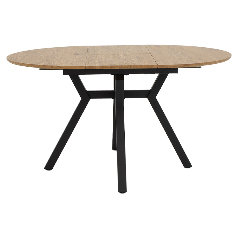 Tραπέζι Frances pakoworld επεκτεινόμενο MDF sonoma-μαύρο 100-140x100x75εκ - Image 3