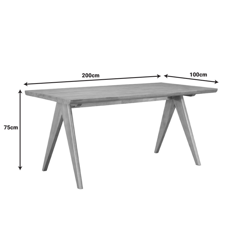 Τραπέζι Winslow pakoworld ξύλο rubberwood σε ανοιχτό καρυδί χρώμα 200x100x75εκ - Image 4