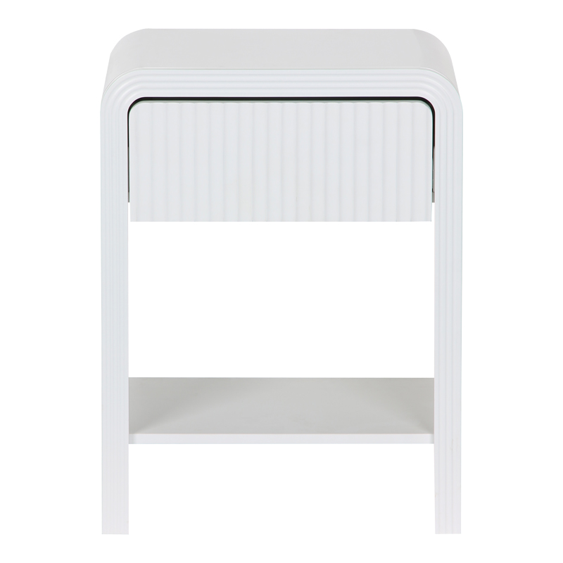 Κομοδίνο Zeplen pakoworld MDF σε λευκή απόχρωση 40x30x53εκ - Image 2